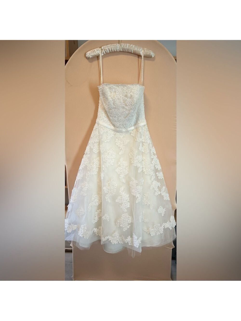 Galina Strapless Bridal or Quinceañera Gown- Midi Length - Picture 3 of 12